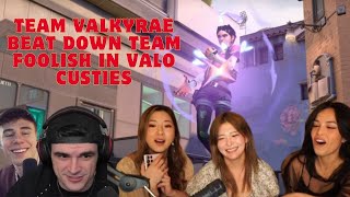 Team Valkyrae & Squeex Beat Down Team Foolish in Valo Custies ft. Fuslie Abe & More!