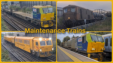 Network Rail Maintenance Trains: Robel MMT, Windhoff MPVs, and GBRf Locos at Work.