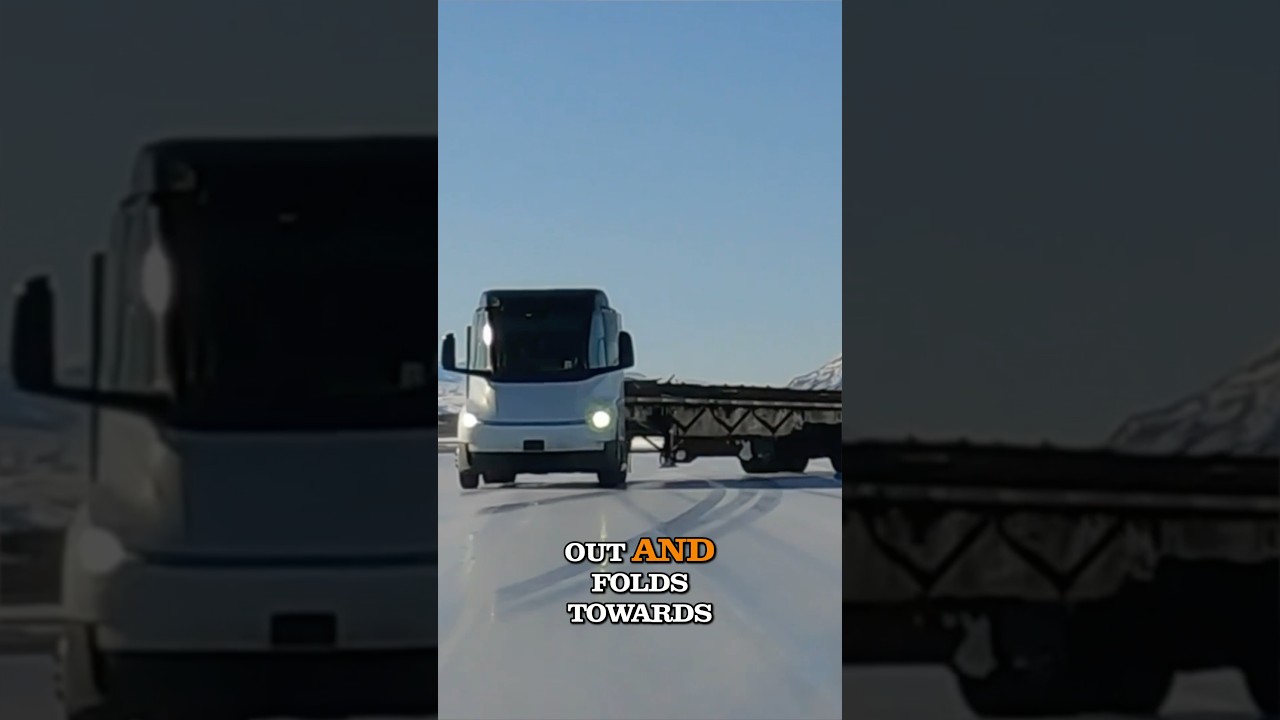 Watch a Tesla Semi Catch Itself on Ice #tesla #teslasemi #ev