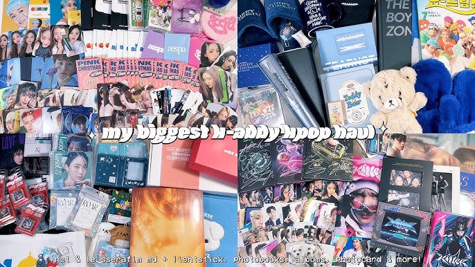 giant kpop album haul & unboxing ✮ stayc, got the beat, nct 127, le  sserafim, txt, blackpink ! 