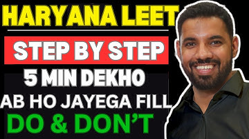 HARYANA LEET 2025 BTECH LATERAL ENTRY OPTIONS 5 MIN DEKHO STEP BY STEP HOW TO FILL HARYANA LEET FORM
