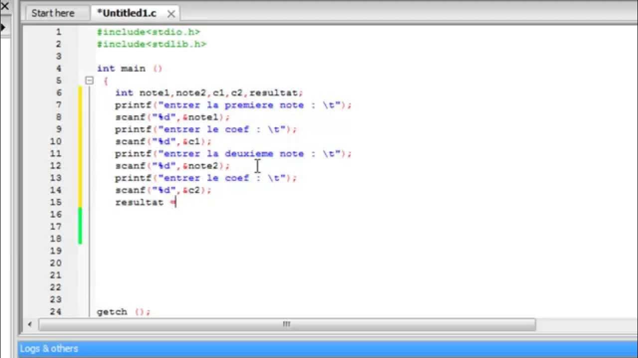 Calculer la note en langage C - YouTube