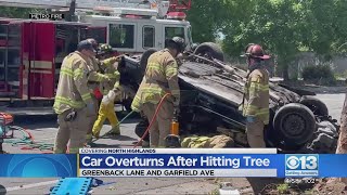 Person Pulled Out Of Vehicle After Rollover Crash On Greenback Lane