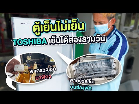 ตรวจเช็คซ่อมตู้เย็น toshiba 6.5 คิว 2 ประตูอาการไม่เย็นๆน้อย อะไรเสียมาดูกันแบบบ้านๆ
