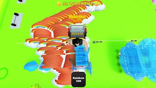 89 Rainbows Rebirth Trick and Speed Run on Strongman Simulator Roblox