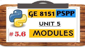 GE 8151 PSPP NOTES - # 5.6 MODULES