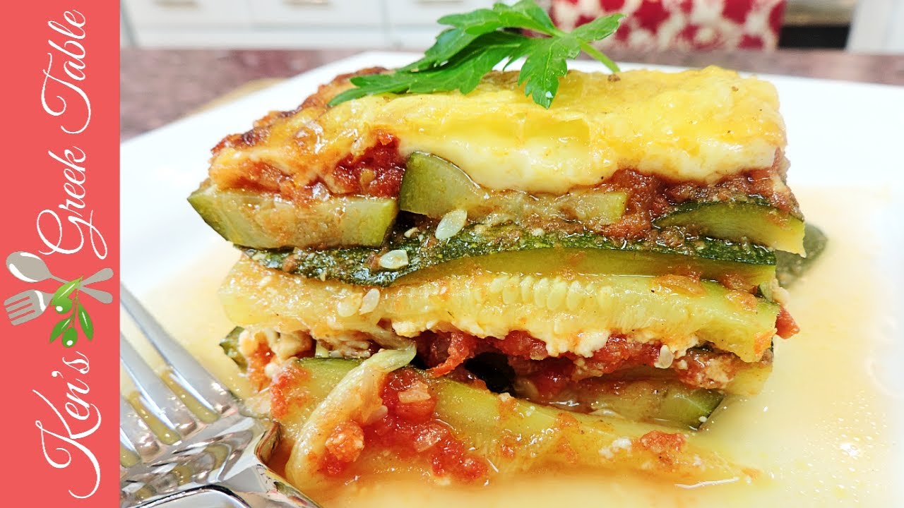 Greek Zucchini and Feta Cheese Bake   Easy Vegetarian Recipe