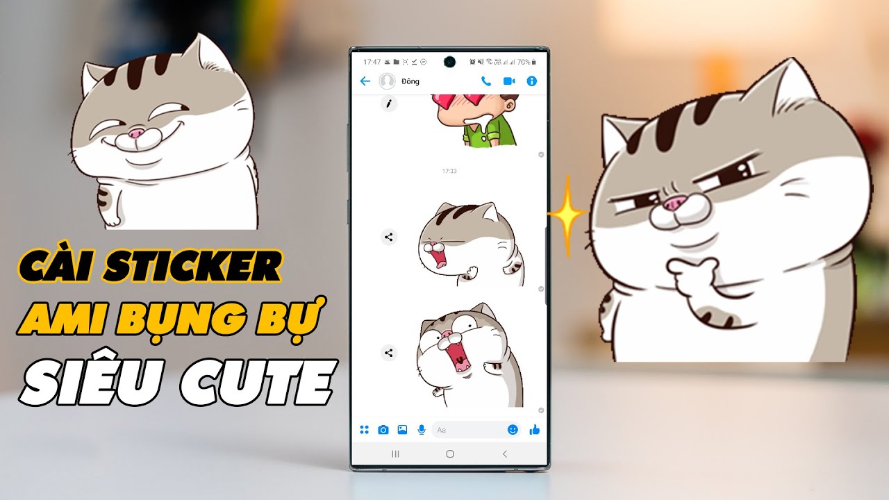 Cách Cài Đặt Sticker Mèo Ami Bụng Bự Siêu Cute Lên Mọi Ứng Dụng | Truesmart  - Youtube