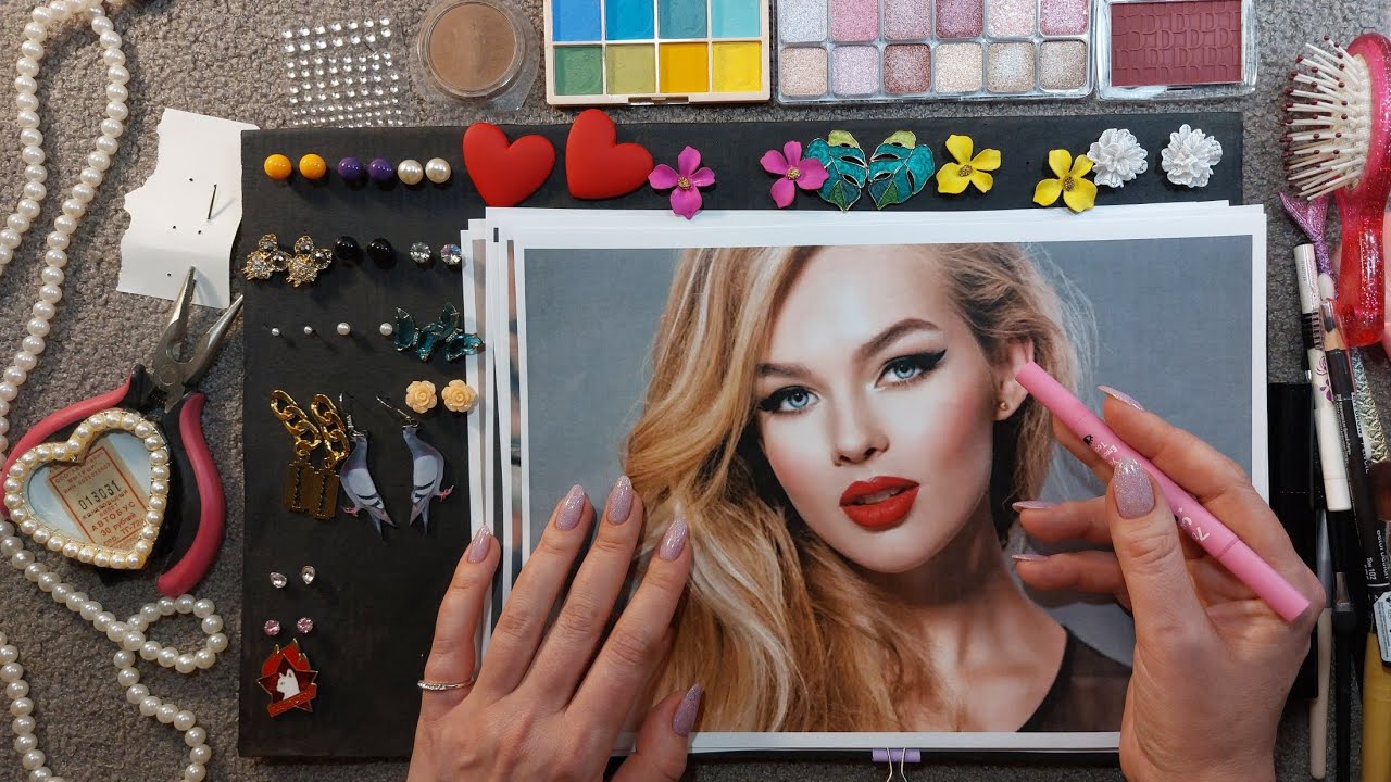 АСМР  Макияж для фото 🥳, подбираю серьги моделям 🌺  asmr близкий, липкий шёпот