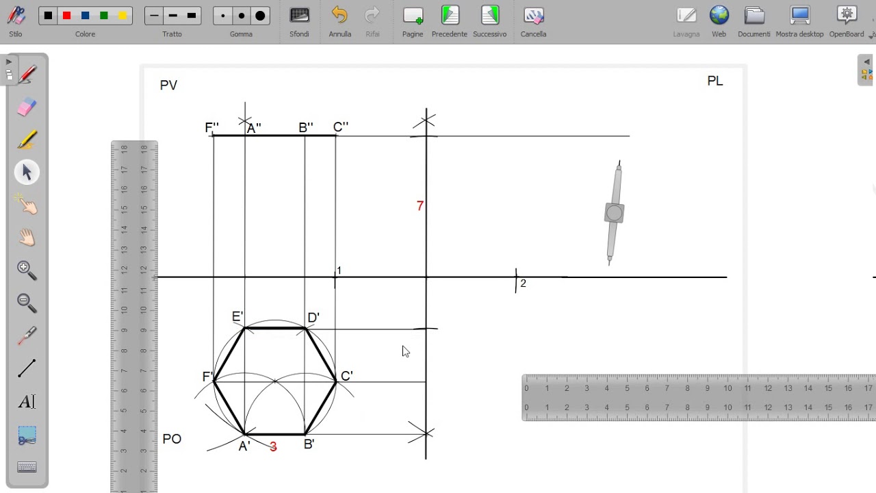 Come Disegnare Un Esagono Con Il Righello PO esagono con righello e compasso 2 - YouTube