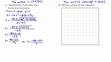 MTH 65 (§9.3, v1) Graph a Parabola Using the Intercepts in an Application