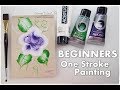 BEGINNERS One Stroke Flower Painting Technique ♡ Maremi's Small Art ♡