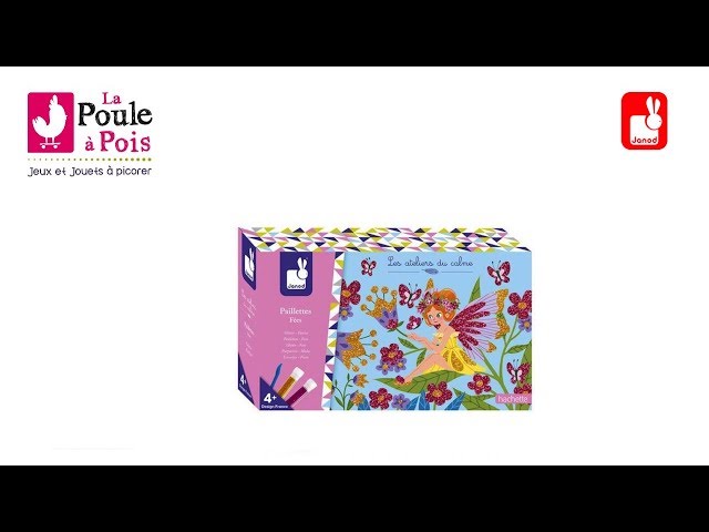 Janod Coffret Paillettes Fées – 3 Tableaux à Décorer – Loisir Créatif Dès 4 Ans – Motricité Fine Et Concentration