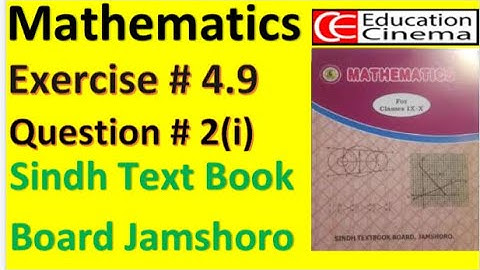Q#2(i) of Ex#4.9 | Algebraic Expression | in Hindi/Urdu | Sindh Board | Education Cinema