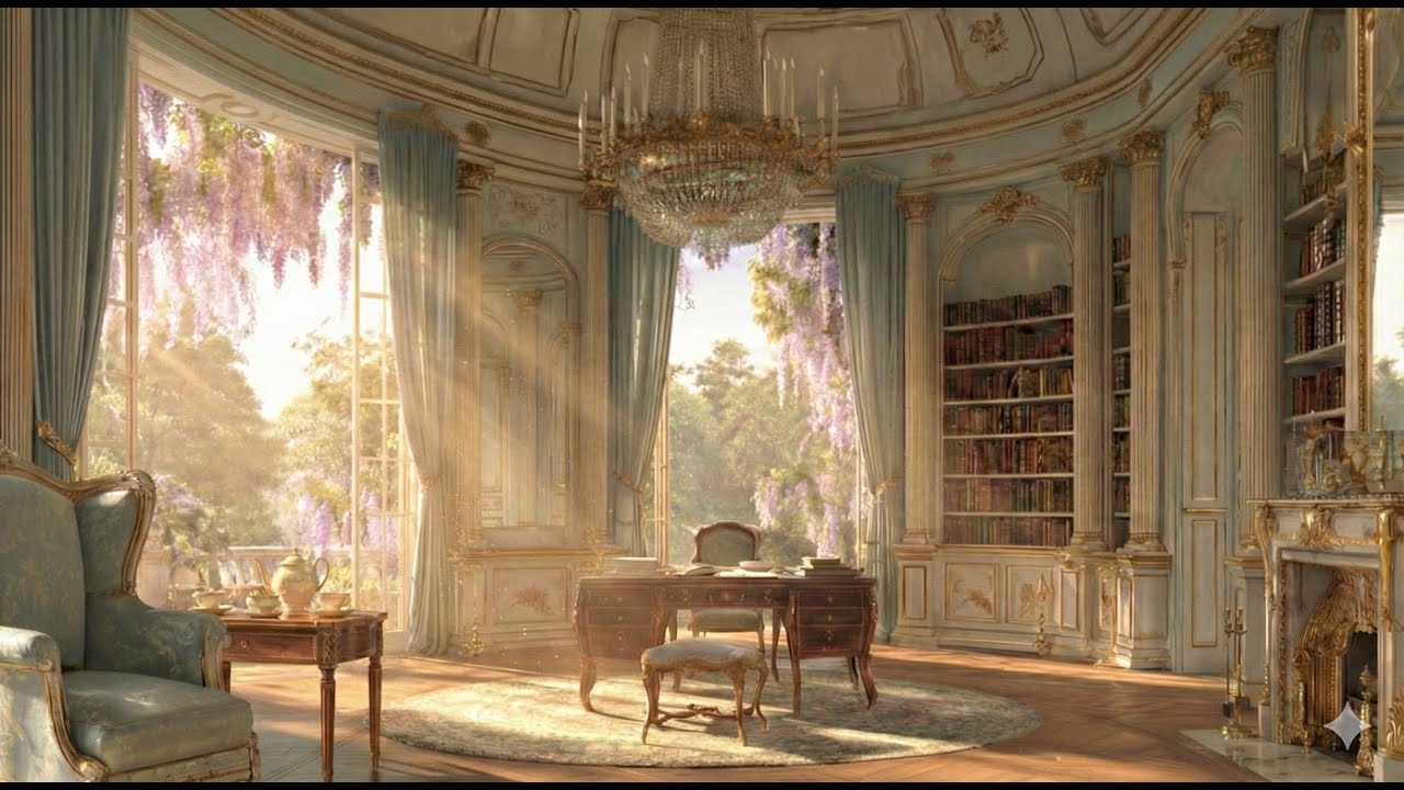 Writing Letters to Him | Royal Library Ambience (Bridgerton Style) | Whimsical Music