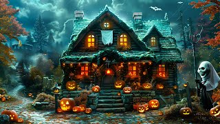 Spooky Halloween Music 👻 Relaxing Halloween Ambience 🎃 Cozy Haunted Cottage Sounds 2025