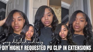 HOW TO INSTALL EASY HIGHLY REQUESTED PU CLIP INS EXTENSIONS | Ft. ELFIN HAIR