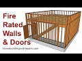 How to design and build fire rated wall with doors for two car garage with loft