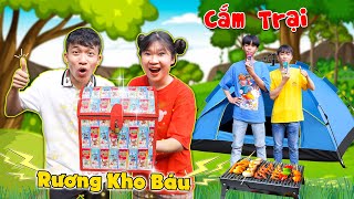 Thử Thách Cắm Trại Và Làm Rương Kho Báu Bằng Vỏ Sữa SuSu Hero | Anh Tóc Xoăn