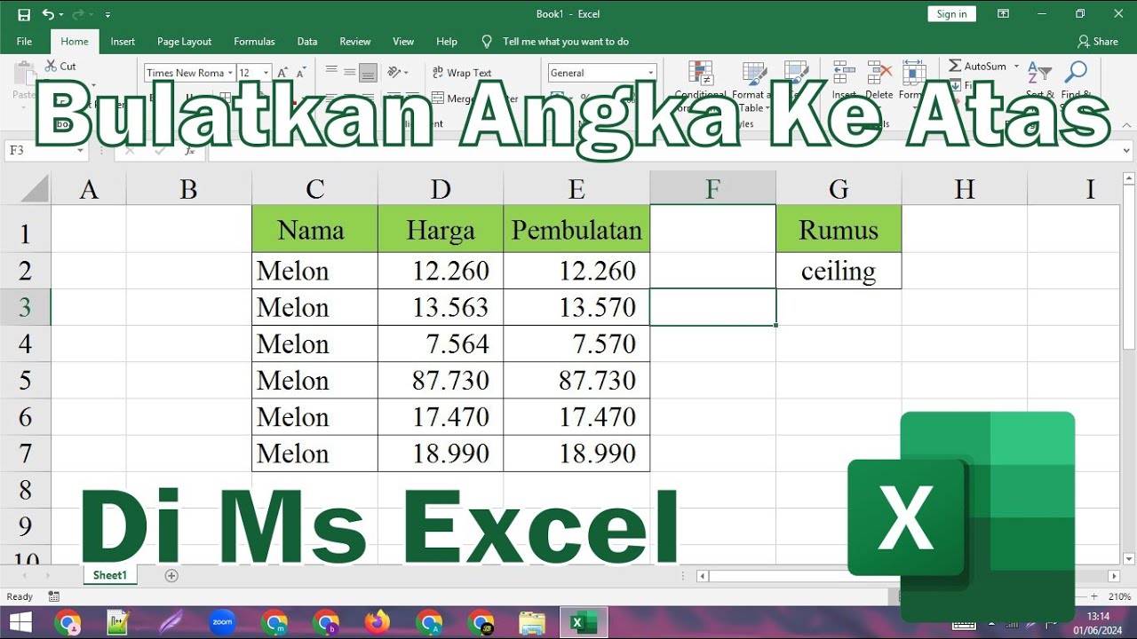 Cara Membulatkan Angka Puluhan Ratusan Dan Ribuan Ke Atas Di Excel ...