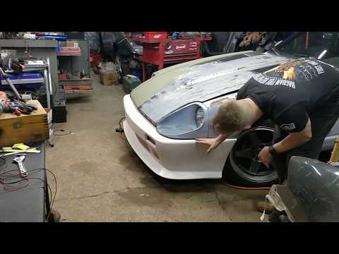 Modern bumper install:  on a 40 year old project car!  Datsun 280ZX Turbo bumper install part 1
