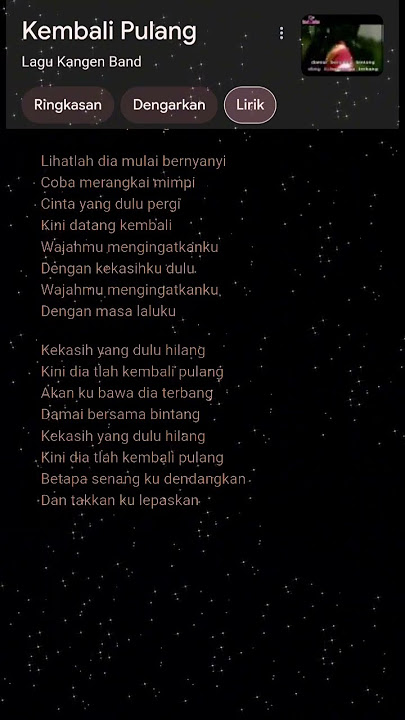 Kembali pulang - Kangen band / Bintang terlihat terang saat dirimu datang