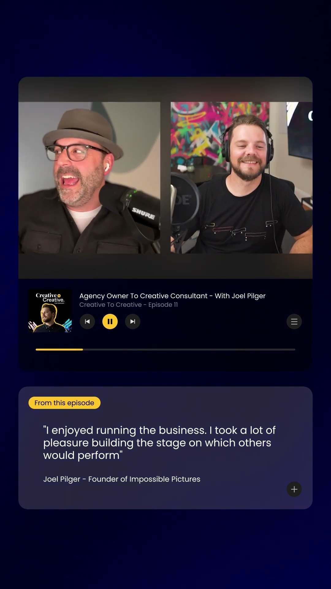 The joy of building teams! 🛠️ Joel Pilger on #CreativeToCreative