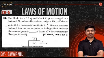 Two blocks (m = 0.5 kg and M = 4.5 kg) are arranged on a horizontal frictionless table as shown in f