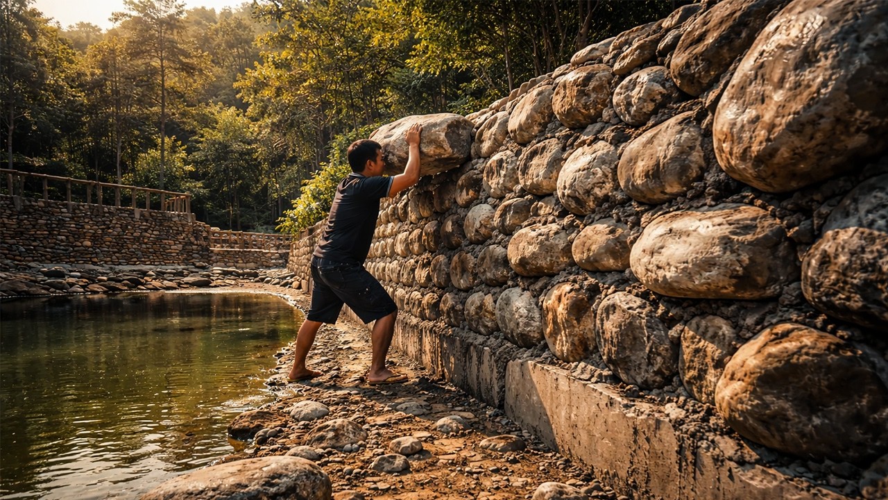 He Started Stacking Stones by the Pond… But What Is This? | by @PrimitiveSkillsnet