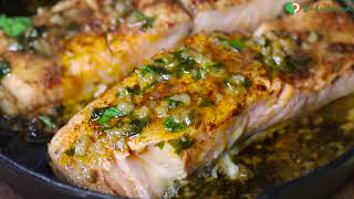 15 Minute Pan Roasted Cajun Salmon with Garlic Butter Sauce