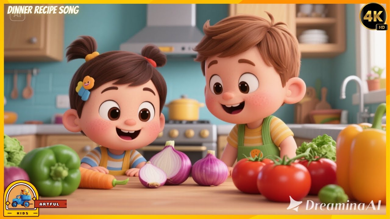 🍲 Kids Dinner Recipe Song | Let’s Cook Together! 👩‍🍳👦 Fun Kitchen Song for Kids 🎶