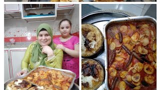 احلى صنيه بطاطس بالسجق مع  احلى أرز معمر فلاحى