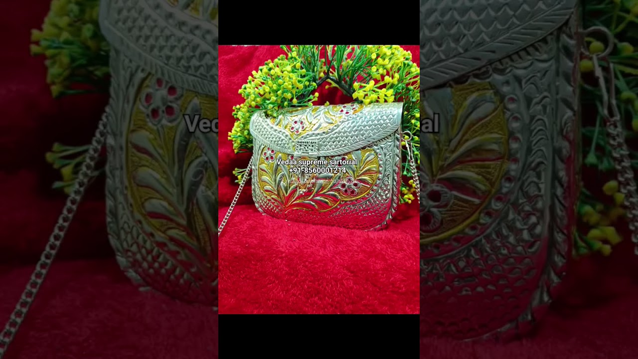 Premium quality  handcrafted german silver clutch guaranteed never ever gets black..🤍✨🙏