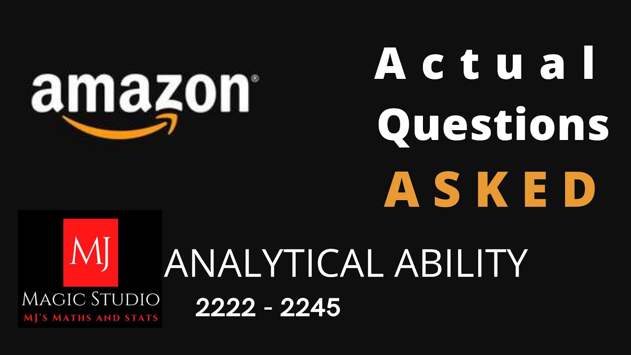 AMAZON Aptitude Questions and Solutions Analytical Ability By MJ