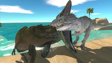 Jurassic World: The Indominus rex VS. Buck and Doe T-REX! - Animal Revolt Battle Simulator
