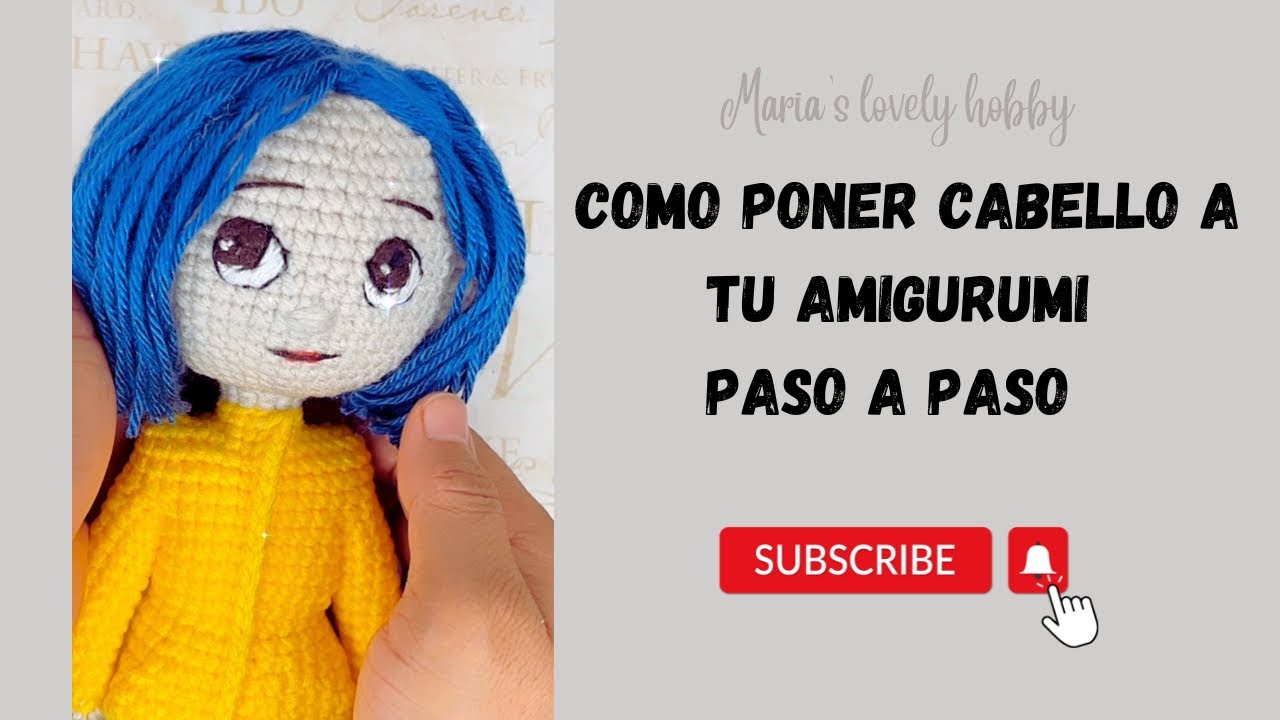 Como poner cabello a un amigurumi paso a paso super facil