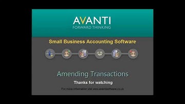 Avanti Accounts - Amending Transactions -  Small Business Accounting Software