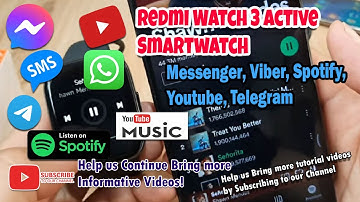 Redmi Watch 3 Active Smartwatch Demo - Popular Apps , Messenger, Viber, Spotify, Youtube, Telegram