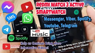Redmi Watch 3 Active Smartwatch Demo - Popular Apps , Messenger, Viber, Spotify, Youtube, Telegram screenshot 5