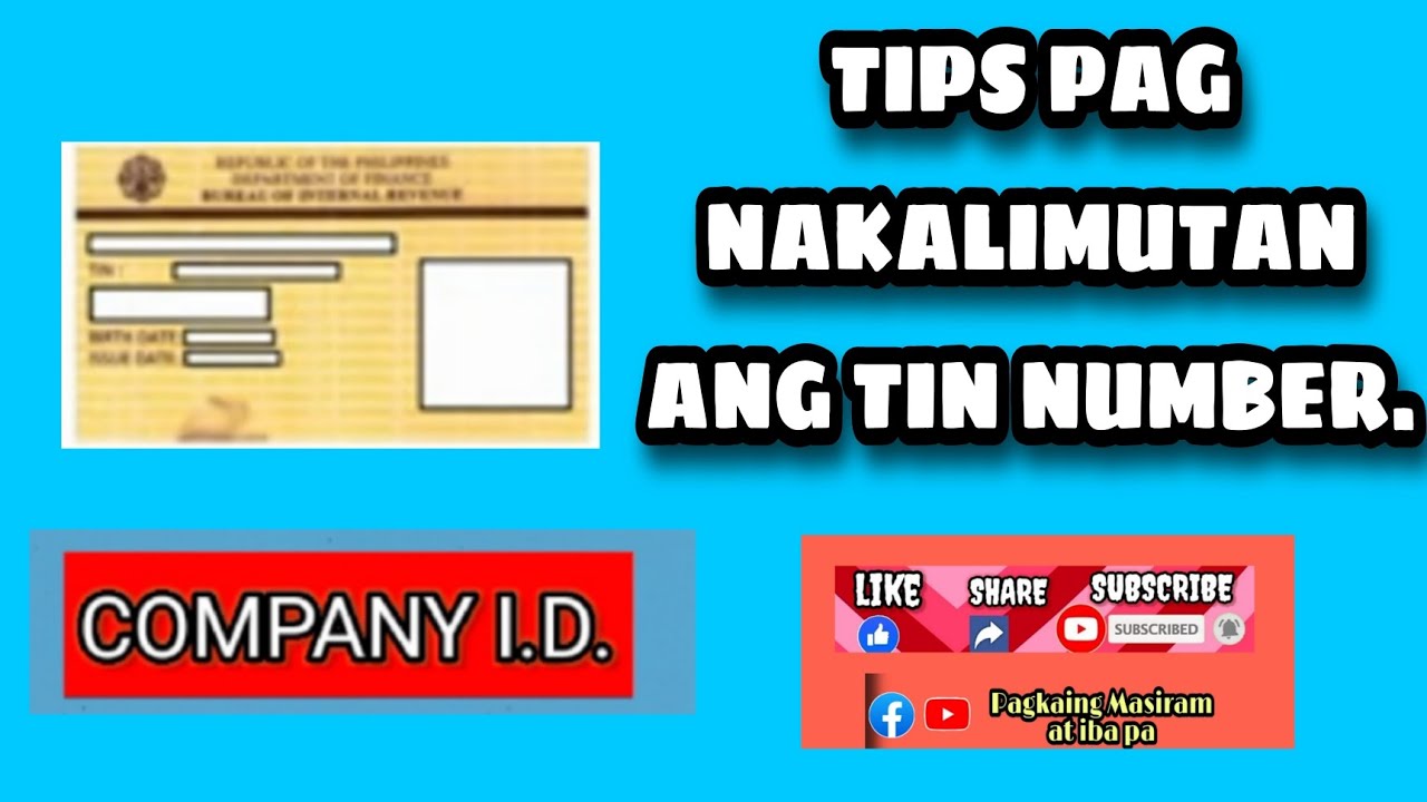 Tips pag nakalimutan ang TIN NUMBER pagkaingmasiramatibapa YouTube