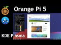 Orange pi 5 debian linux with kde plasma desktop