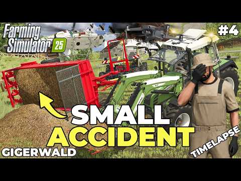 STEEP MEADOW DISASTER! MANURE SPREADER FLIPPED! ⛰️⚠️ | Swiss Alps | Farming Simulator 25 | EP 4