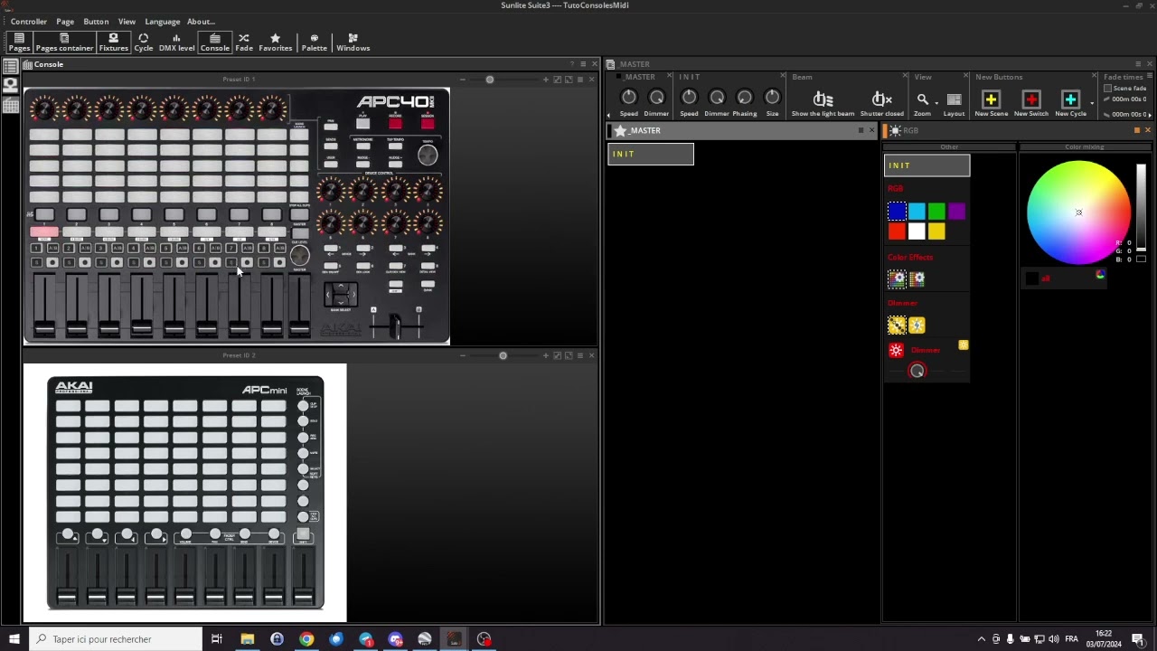 Sunlite Suite 3 Filtrage des périphériques Midi