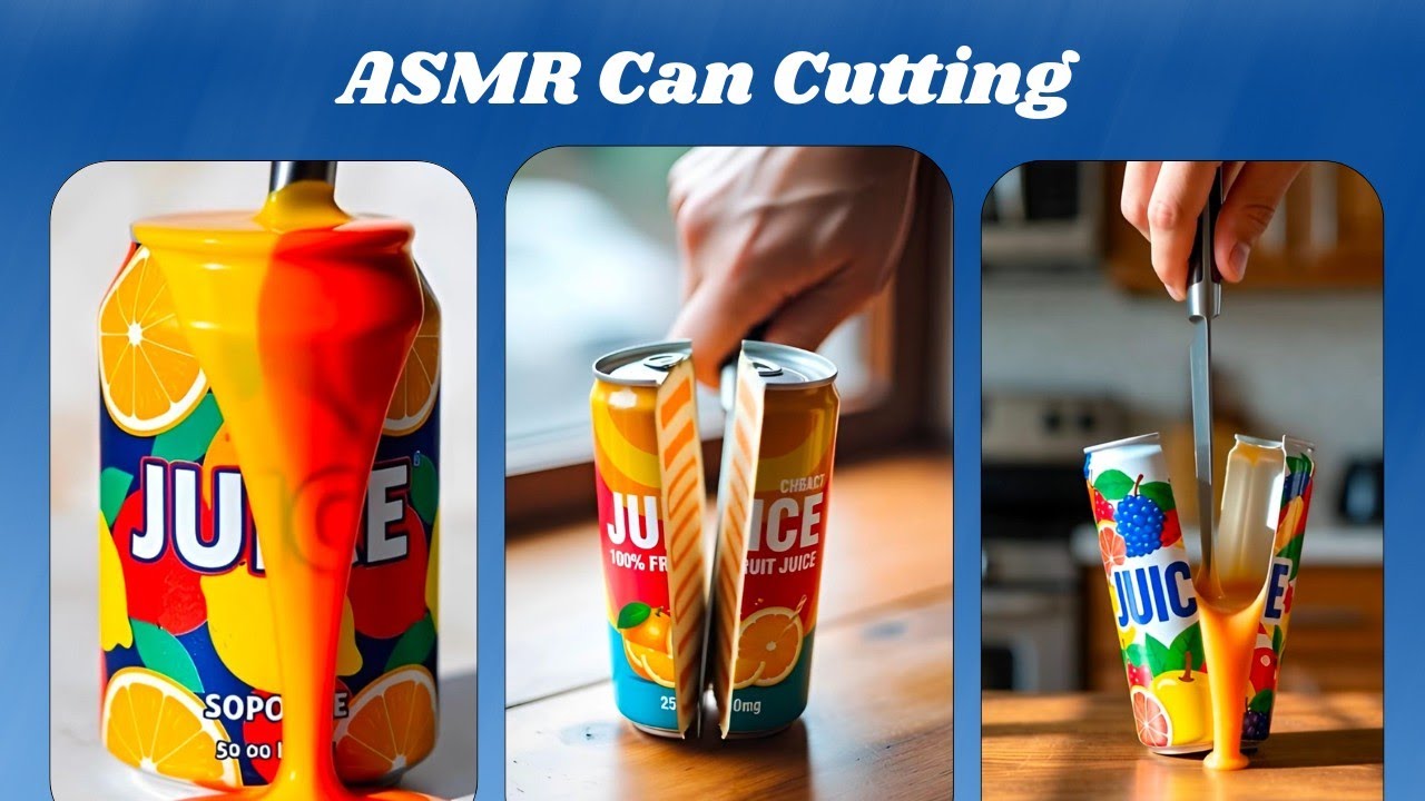 Fruit juice can cutting ASMR videos | Asmr sounds | Asmr visuals | Food ASMR 