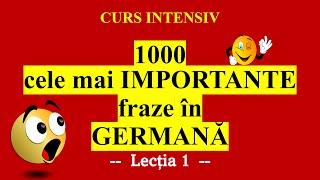 🇩🇪CURS INTENSIV! 1000 Cele mai IMPORTANTE fraze în germană în 15 zile!🙀LECTIA 1