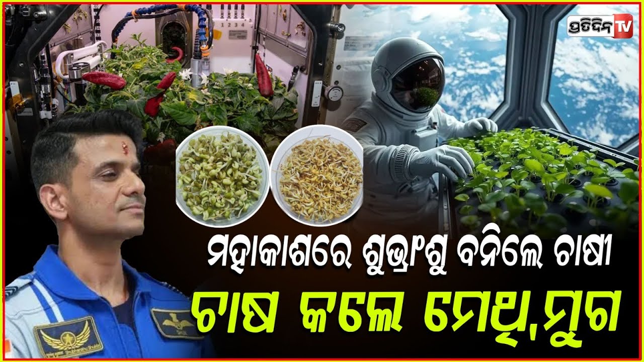 ମହାକାଶରେ ଚାଷ ଆରମ୍ଭ କଲେ ଶୁଭାଂଶୁ ! Shubhanshu Shukla turns farmer in space; grows methi, moong seeds .