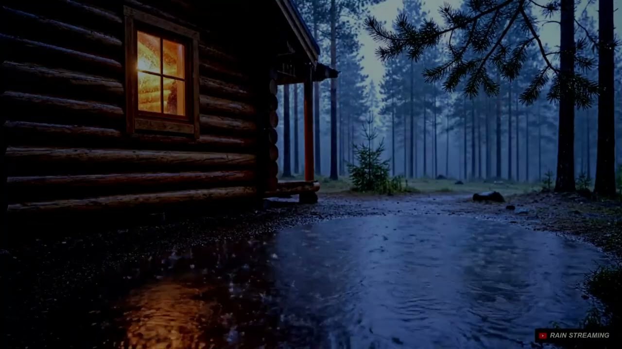 Calm Cabin Rain • Sleep Instantly with Heavy Downpour【RainStreaming #152】