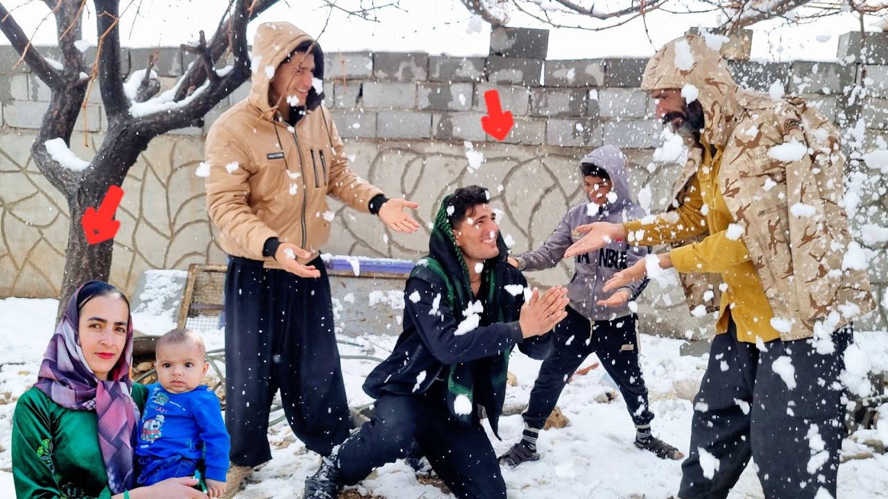 The professor's meeting with Afshin's family in a happy snowstorm 