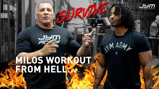 IFBB Pro Bodybuilding Coach Milos Sarcev's Back Workout From Hell! (MUST TRY)