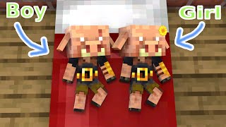 Monster School : Baby Piglin Brute Girl and Baby Piglin Brute Boy - Sad Story - Minecraft Animation